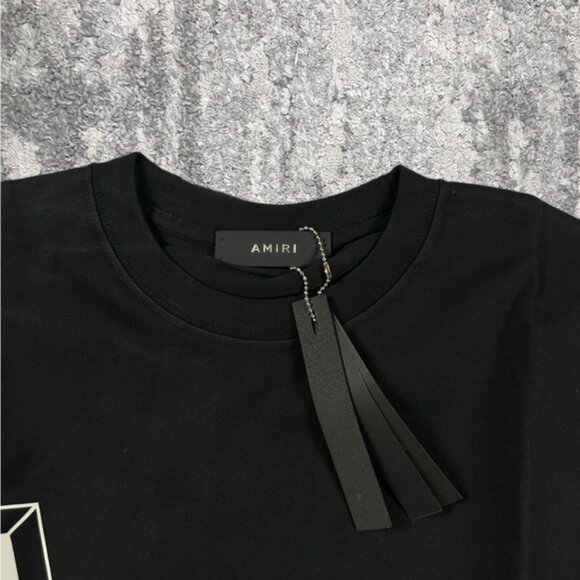 NWT AMIRI Asymmetrical Logo Mens Large Shirt Black - Picture 4 of 4